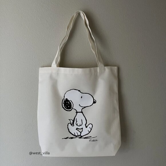 Snoopy Peanuts Classic Reusable Canvas Shopping Daily Gift Tote Bag - Picture 1 of 5